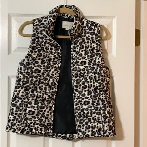 LOFT puffy leopard vest. Size XS.
